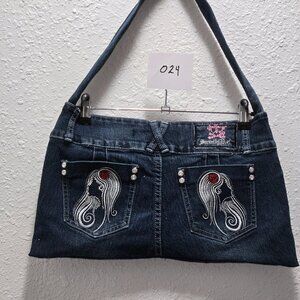 Darling Rhinestone Denim Jean Purse NWOT